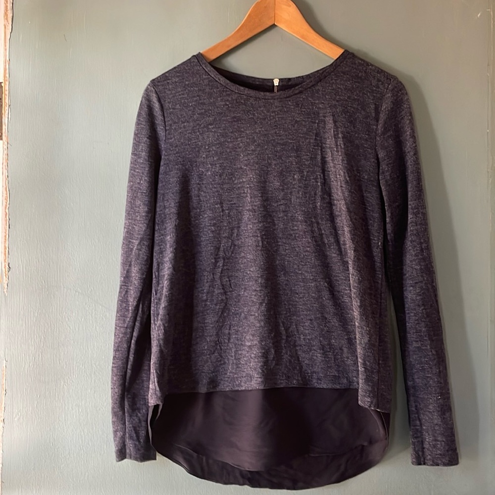 Ann Taylor Jersey Rayon Zipper Crew Neck Tunic